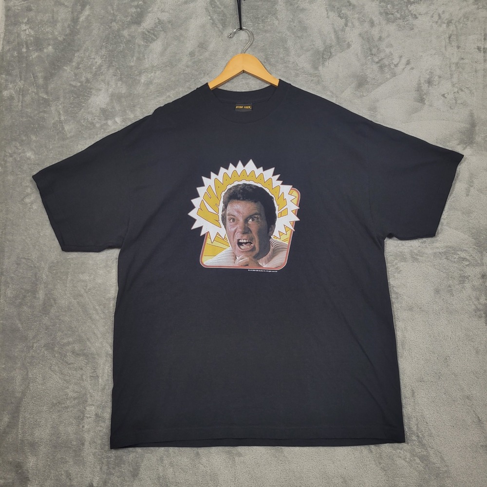 Star Trek Captain Kirk KHAN T Shirt Mens 2XL Black CBS Studios 2008